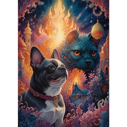 TWYYDP 520 Teile Puzzle für Erwachsene,Bulldoggenhund Puzzle,Schwierige Holzpuzzles von TWYYDP