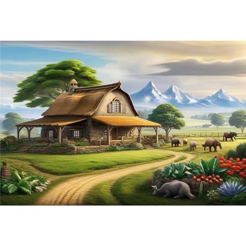 TWYYDP 520 Teile Puzzle für Erwachsene und Kinder ab 14 Jahren,Bauernhof-Wiesenschneegebirgstierlandschaft Puzzle,Holzpuzzles für Spiele für Senioren von TWYYDP