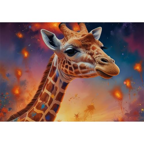 TWYYDP 520 Teile Puzzle für Erwachsene und Kinder ab 14 Jahren,Lächelnde Giraffe, Freundliches Tier Puzzle,Schwierige Holzpuzzles von TWYYDP