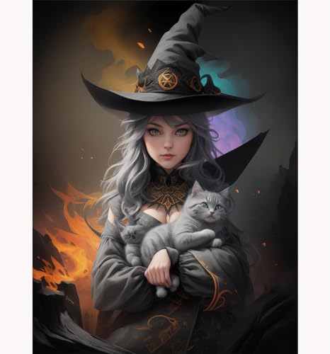 TWYYDP Klassisches Puzzle 520 Teile,Hexe und Graue Katze Holzpuzzle,Spiele für Ältere Erwachsene TWYYDP Klassisches Puzzle 520 Teile,Hexe und Graue Katze Holzpuzzle,Spiele für Ältere Erwachsene von TWYYDP