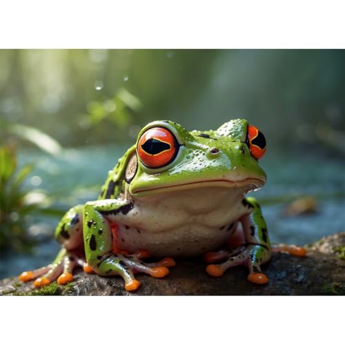 TWYYDP Puzzle 1000 Teile,Frosch Laubfrosch Puzzle,Herausforderungsspiele aus Holzpuzzles von TWYYDP