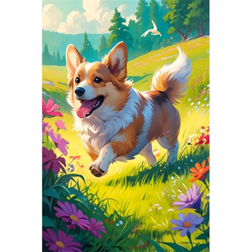 TWYYDP Puzzle 1000 Teile für Erwachsene Corgi-Haustierspiel Holzpuzzle von TWYYDP