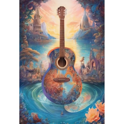 TWYYDP Puzzle 1000 Teile für Erwachsene Gitarre Holzpuzzle von TWYYDP