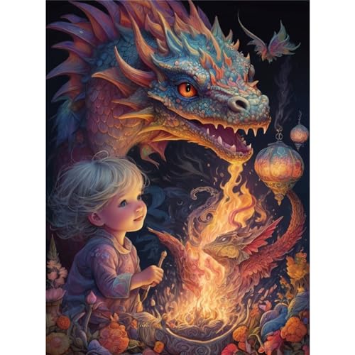 TWYYDP Puzzle 1500 Teile,Drachenfantasie für Kinder und Babys Puzzle,Holzpuzzles als Raumdekoration von TWYYDP