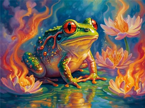 TWYYDP Puzzle 1500 Teile,Flammenblumenkrötenfrosch Puzzle,Exklusive Puzzles von TWYYDP