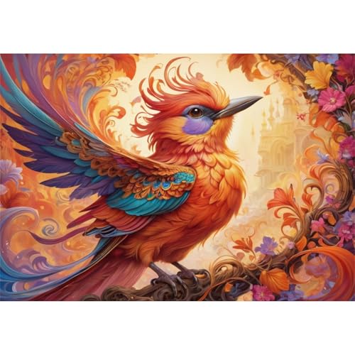 TWYYDP Puzzle 1500 Teile,Roter Vogel Puzzle,Holzpuzzles Als Raumdekoration von TWYYDP