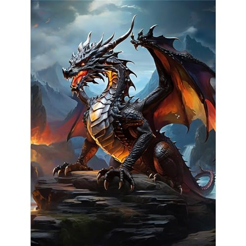 TWYYDP Puzzle 1500 Teile,Schwarzer Drache, Wütender Drache Puzzle,Holzpuzzles als Raumdekoration TWYYDP Puzzle 1500 Teile,Schwarzer Drache, Wütender Drache Puzzle,Holzpuzzles als Raumdekoration von TWYYDP