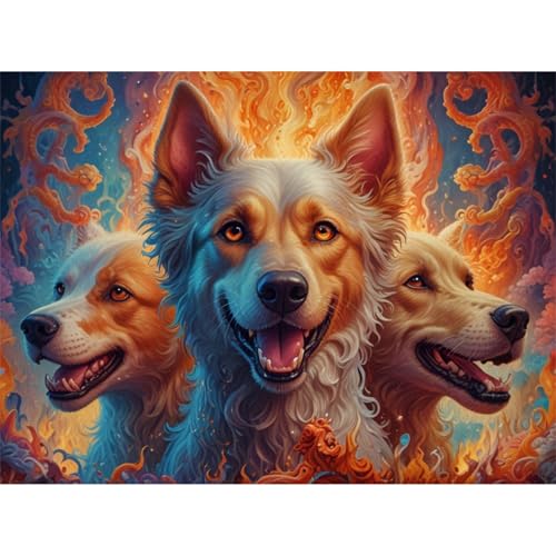 TWYYDP Puzzle 1500 Teile Bösartiger Hund Puzzle Schwierige Holzpuzzles von TWYYDP