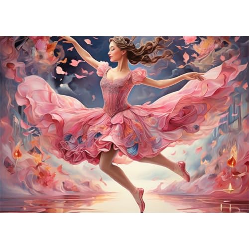 TWYYDP Puzzle 1500 Teile Mädchen Im Rosa Rock Tanzt Ballett Puzzle Schwierige Holzpuzzles von TWYYDP