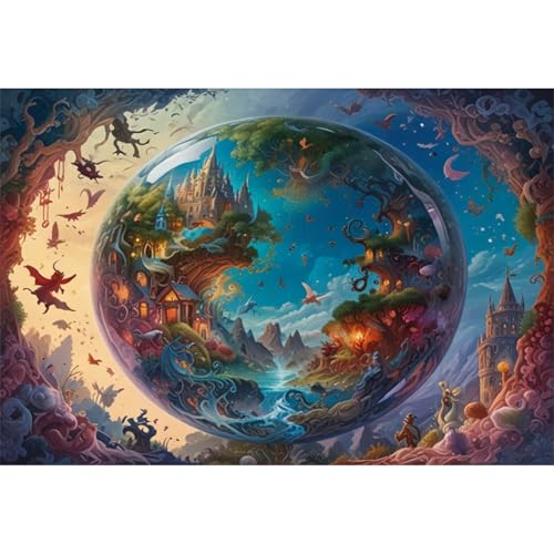 TWYYDP Puzzle 1500 Teile die Welt in Wassertropfen Puzzle Schwierige Holzpuzzles von TWYYDP