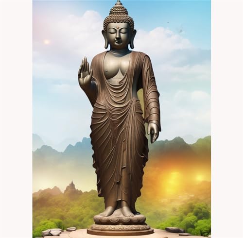 TWYYDP Puzzle 1500 Teile für Erwachsene,Aufrechte Buddha-Statue Holzpuzzle,Stress Abbauen und Probleme Lösen von TWYYDP