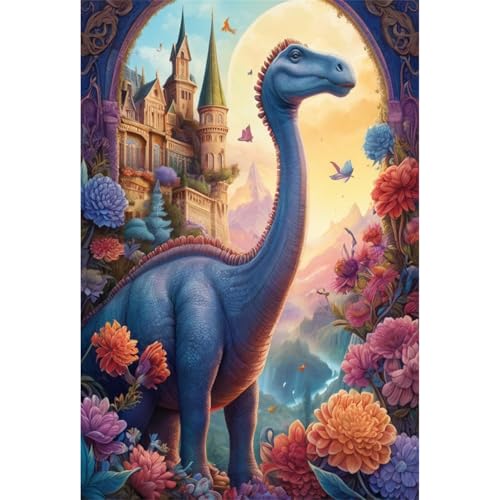 TWYYDP Puzzle 1500 Teile für Erwachsene Blumen Brontosaurus Tier Holzpuzzle Schwieriges Rätsel von TWYYDP