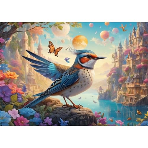 TWYYDP Puzzle 520 Teile,Blumen Schmetterling Lerche Tiere Puzzle,Puzzle für Erwachsene und Kinder ab 14 Jahren von TWYYDP