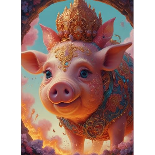 TWYYDP Puzzle 520 Teile,Schweinekronentier Puzzle,Holzpuzzles als Wanddekoration von TWYYDP