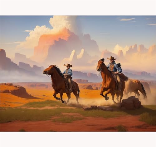 TWYYDP Puzzle 520 Teile für Erwachsene,Cowboy-Reiter-Landschaft Holzpuzzle,Familienspiele DIY-Geschenk TWYYDP Puzzle 520 Teile für Erwachsene,Cowboy-Reiter-Landschaft Holzpuzzle,Familienspiele DIY-Geschenk von TWYYDP