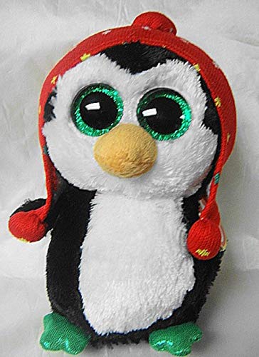 Carletto Ty 36172 Ty 36172-Freeze-Pinguin mit Mütze, 15 cm, mit Glitzeraugen, Beanie Boo's, X-Mas limitiert, rot von TY