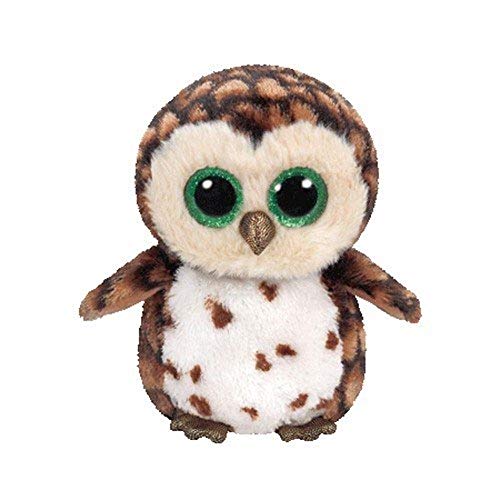 Carletto Ty 37174 Sammy Owl Ty 37174-Sammy mit Glitzeraugen, Beanie Boo's Eule, 15 cm, Braun/Weiß von TY