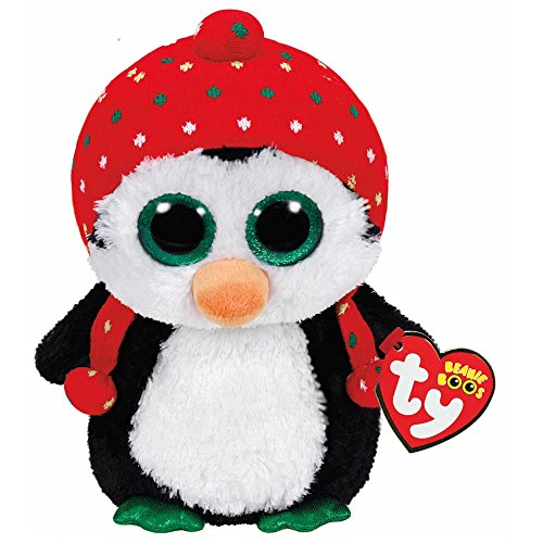 Carletto Ty TY36950 Pinguin mit Mütze und Glitzeraugen, schwarz/Weiss von TY