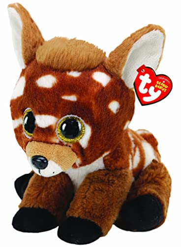 TY 2008083 Buddy Deer-24 cm-Knuffel Beanie Babies Buckley Plüsch, Braun, 24 cm von TY