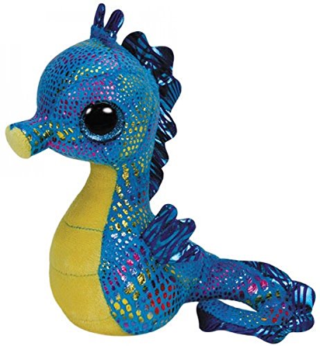 TY 36021 - Neptune - Seepferd mit Glitzeraugen und bunt glitzerndem Körper, Glubschi's, Beanie Boo's, 15 cm, blau von TY