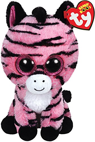 TY 36147 36147-Zoey-Zebra mit Glitzeraugen, Plüschtier, 15 cm, pink von TY