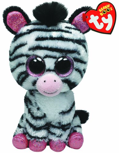 TY 36717 36717-Izzy-Zebra mit Glitzeraugen, rosa glitzernde Ohren und Füße, 15 cm von Ty Toys