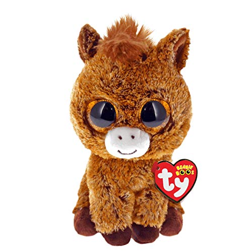 TY 36842 Horse Beanie Boo's Harriet Pferd mit Glitzeraugen, 15 cm, Braun von TY