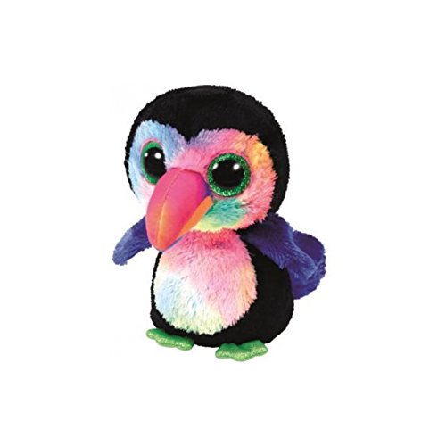 TY Toucan Schnäbel 36870 Beaks, Tukan mit Glitzeraugen, Beanie Boo's, Plüsch, 15 cm, Mehrfarbig von TY