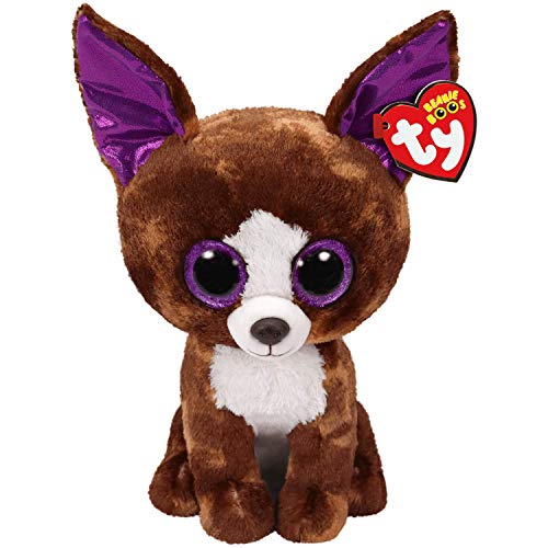 TY 36878 Dexter, Chihuahua 15cm, mit Glitzeraugen, Beanie Boo's, 15 cm, Braun von TY