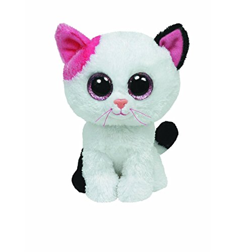 TY 36986 36986-Plüschtier Beanie Boos, Muffin Buddy Katze, Large, weiß/pink von TY