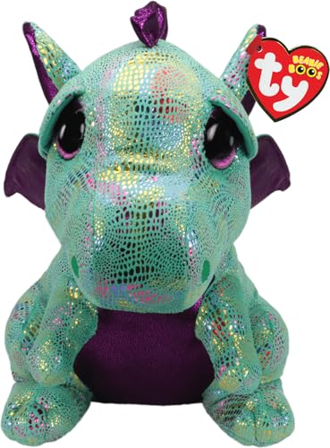 TY Cinder Dragon 37099 Drache Pluschtier mit Glitzeraugen, Grun von TY