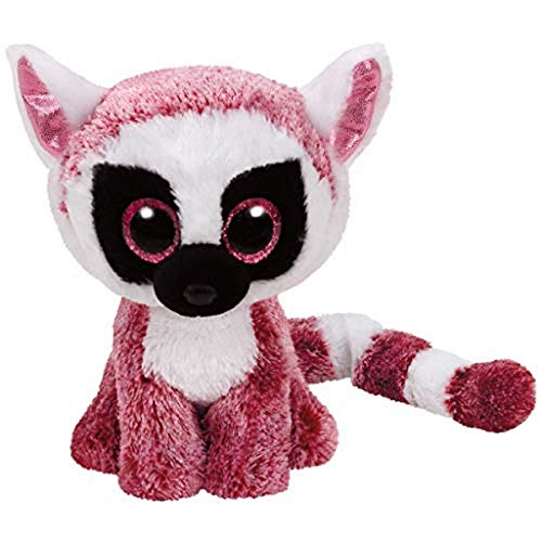 TY 37225 Leeann 37225-Leeann-Lemur Pluschtier mit Glitzeraugen Beanie Boo's, rosa von TY