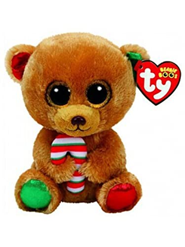 TY 37240 Bear Xmas 2017 Bella-Bär mit Zuckerstange Plüsch, 15 cm, Braun von TY