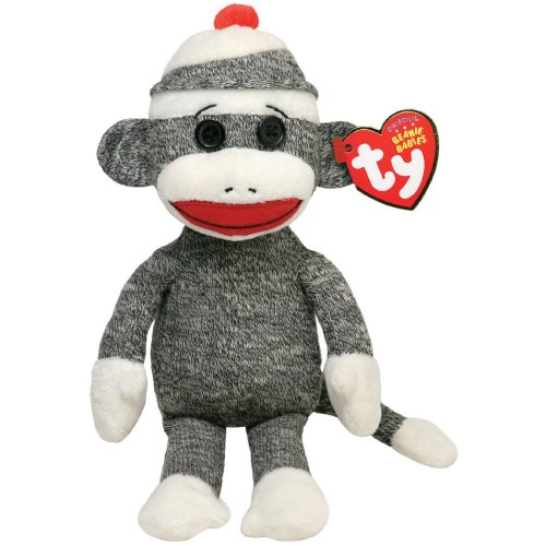 TY 40905 - Socks - Sockenaffe Beanie Babies, 15cm, grau von TY