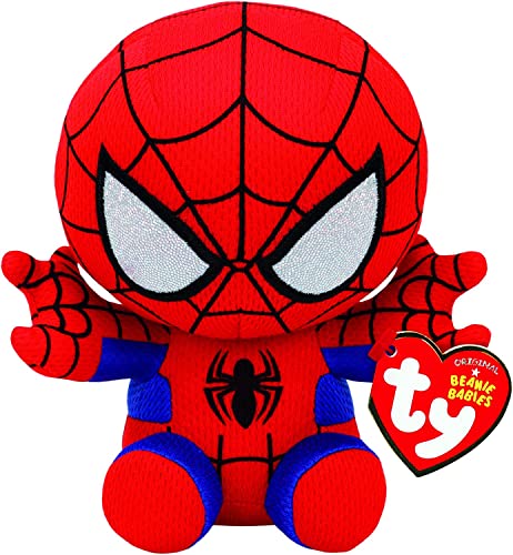 TY 41188 Spider-Man Spiderman Plüsch, Rot/Blau/Schwarz, 16 cm von TY