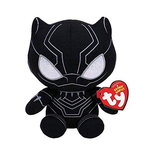 Marvel 41197 Black Panther Plüsch, Schwarz/Grau/Silber, STK von TY