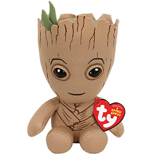 TY 41215 Guardians of The Galaxy Groot Plüsch, Braun/Grün/Schwarz, 16 cm von TY