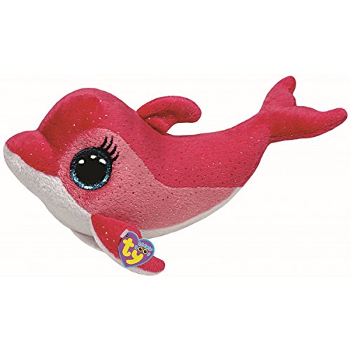 TY 7136096 7136096-Surf-Delphin, Beanie Boos, 15 cm, pink von TY