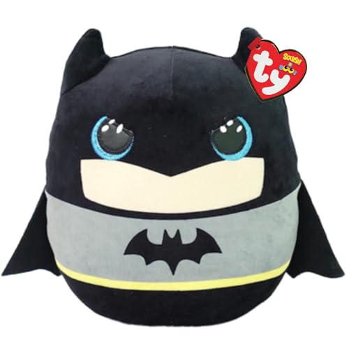 TY Batman Squishy Beanie - 10" Weiches Plüschspielzeug | Kuscheliges Sammelobjekt für Kinder & Babys | Gefüllte Teddybären-Plüschtiere | DC Comics von TY