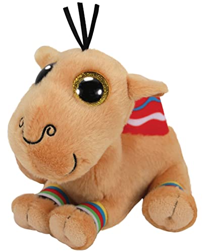 Ty - Plüsch - Beanie Boos - Kamel - Jamal - Braun mit rotem Buckel - Große goldene Augen und Glitzer - Die weiche Puppe mit großen funkelnden Augen - 28 cm - 36452 von TY