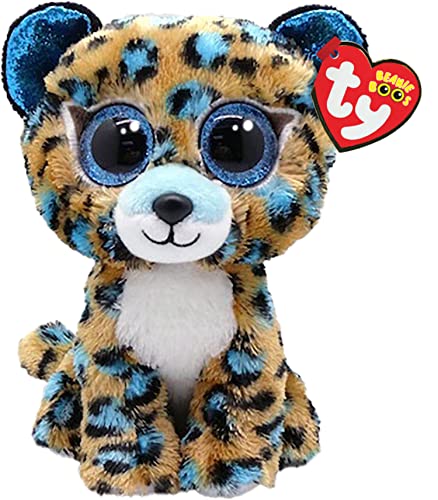 TY Cobalt Leopard Beanie Boo Regulär 6" | Beanie Baby Weiches Plüschtier | Sammlerstück Kuscheliger Stoffteddy von TY