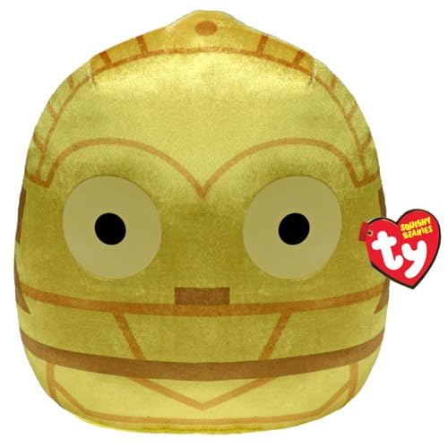 TY C-3PO Star Wars Squishy Beanie 10" - Weiches Plüschtier für Kinder, Babyspielzeug, Sammler-Teddy, Kuscheltiere von TY