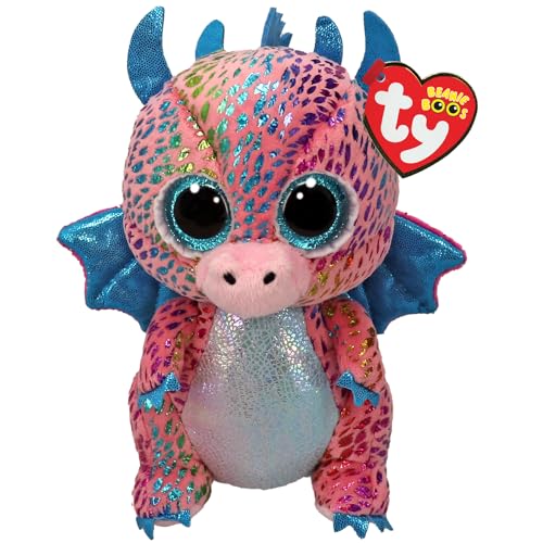 TY Flint Dragon Beanie Boo Regular - Squishy Beanie Baby Soft Plush Toys - Collectible Cuddly Stuffed Teddy von TY