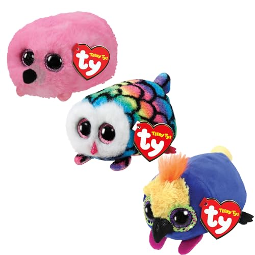 TY Hootie, Gilda & Diva Teeny Multipack - Squishy Beanie Baby Weiche Plüschspielzeuge - Sammelbare Kuschelige Gefüllte Teddybären von TY