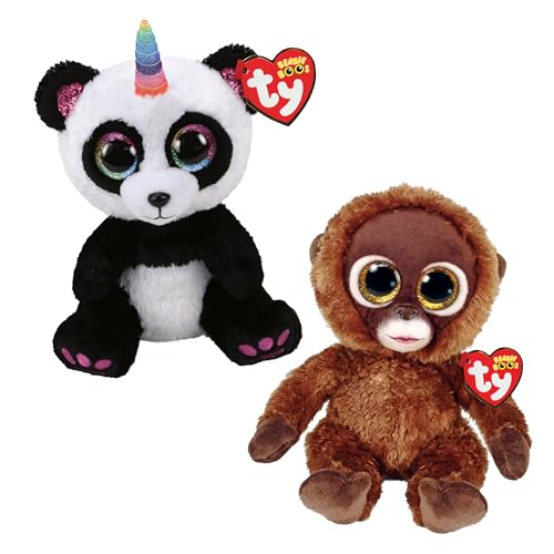 TY Paris & Chessie Beanie Boo Regular Multipack - Squishy Beanie Baby Weiche Plüschspielzeuge - Sammelbare Kuschelige Gefüllte Teddybären von TY