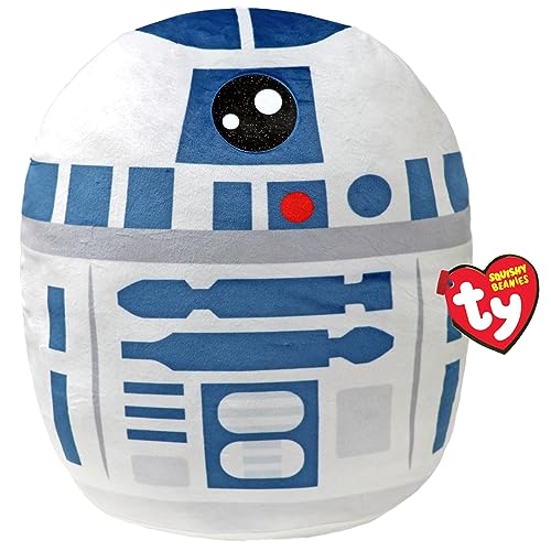 TY R2D2 Disney Star Wars Squish-A-Boos 10 Zoll, Lizenziertes Beanie Baby Weichplüsch Spielzeug, Sammlerstück Kuscheliger Plüschteddy von TY