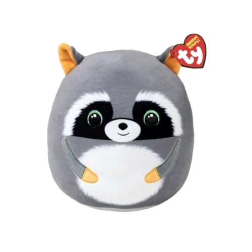 TY Schlauer Waschbär - Squishy Beanie 10" | Weiches Plüschtier für Kinder, Babytier, Kuschelteddy, Sammler-Plüschtiere von TY