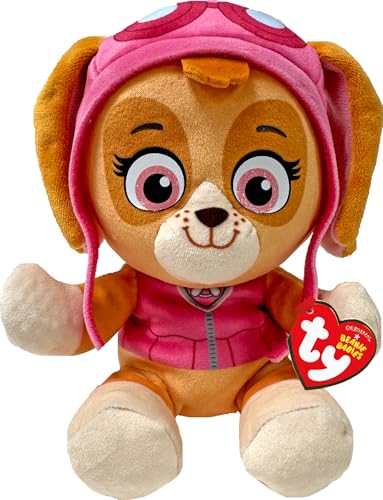 TY Skye Paw Patrol Weiches Plüschtier für Kinder, Kuschelteddy, Sammlerstück Stofftier, Beanie Babies Serie, Regular von TY