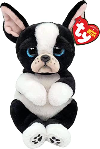 TY Tink Hund Beanie Bellie Regulär 6" | Beanie Baby Weiches Plüschtier | Sammlerstück Kuscheliger Stoffteddy, Weiß/Schwarz von TY