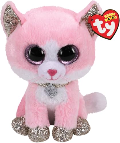 TY 36366 Fiona Cat Boo Beanie Boos Pink Plüschtier, Mehrfarbig, 15cm von TY